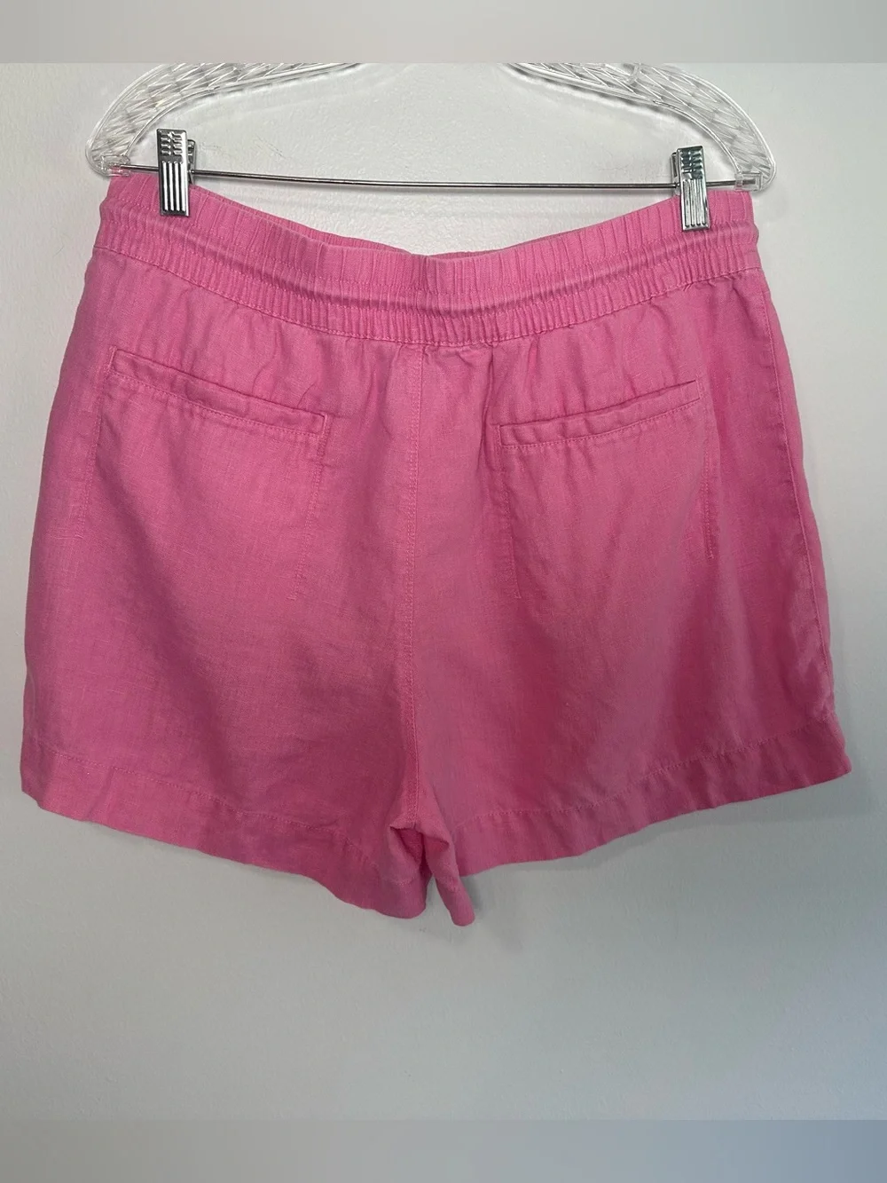 Athleta Pink Drawstring Linen-Blend Athletic Shorts